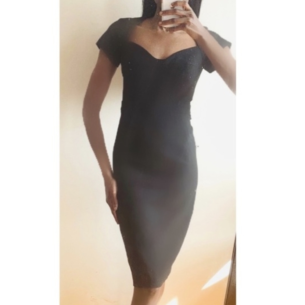 Diane Von Furstenberg Black Midi Dress